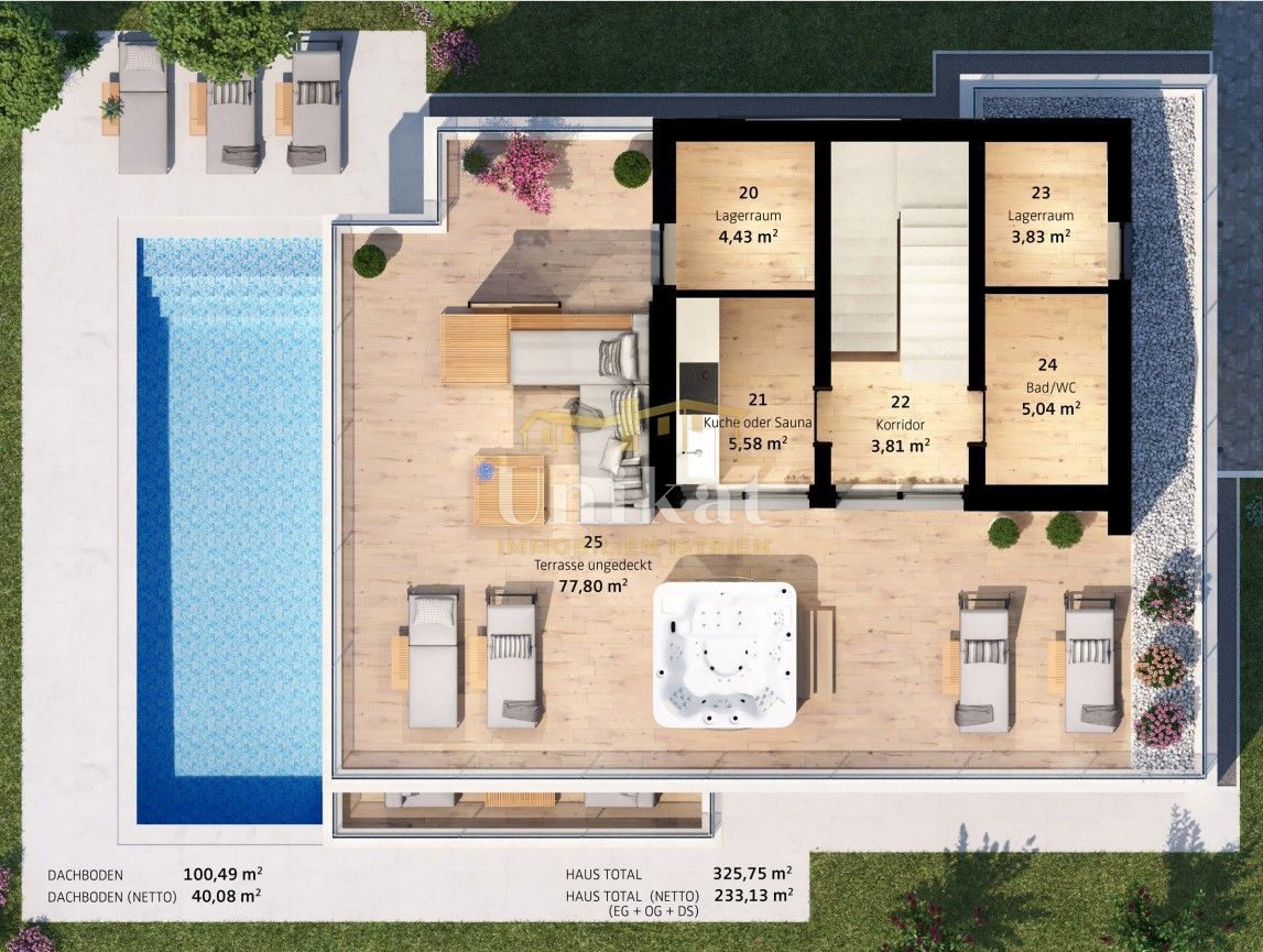 Moderna hiša s 4 spalnicami blizu morja